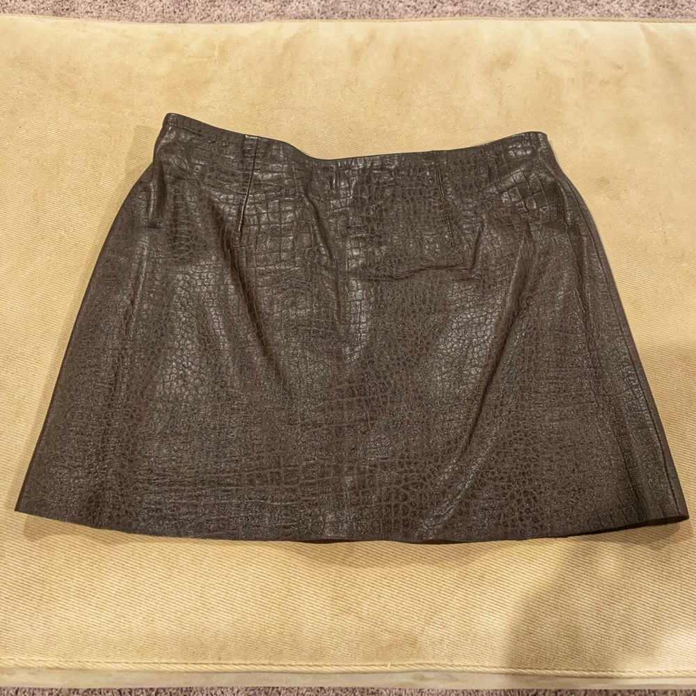Vintage Genuine Leather croc embossed mini skirt